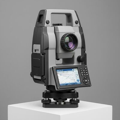 กล้อง Total Station Leica พร้อมระบบปฏิบัติการแบบเรียลไทม์, หน่วยความจำแฟลชภายใน, การ์ด SD ภายนอก และค่าอ่านต่ำสุด 1